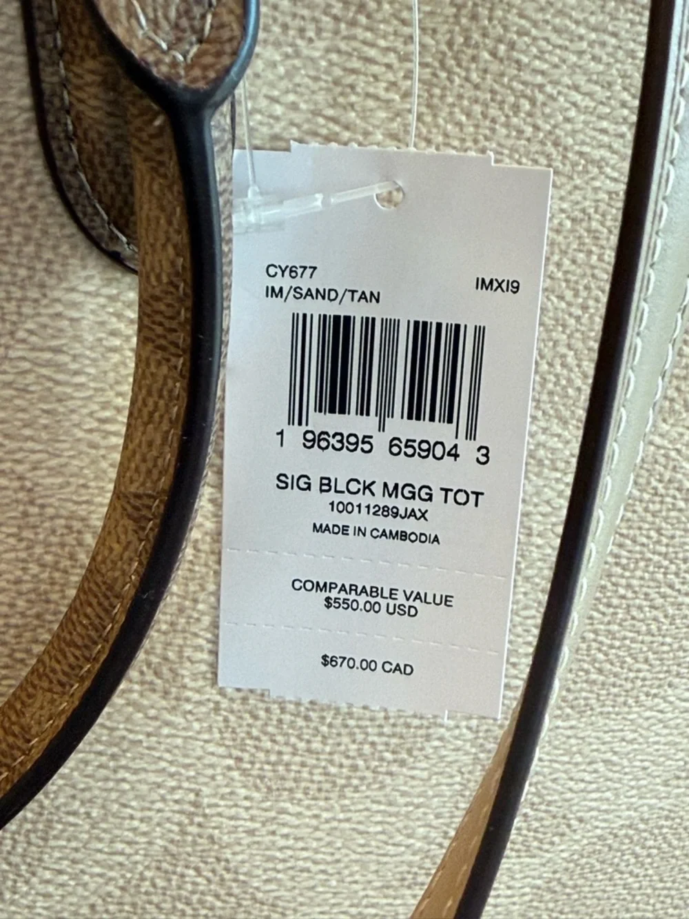 NWT Coach Maggie Tote Bag In Blocked Signature Canvas - Picture 6 of 9